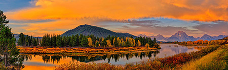 Dawn at Oxbow Bend panorama