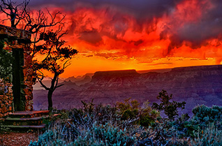 Stormy Sunset at the Watchtower in Grand Canyon National Park