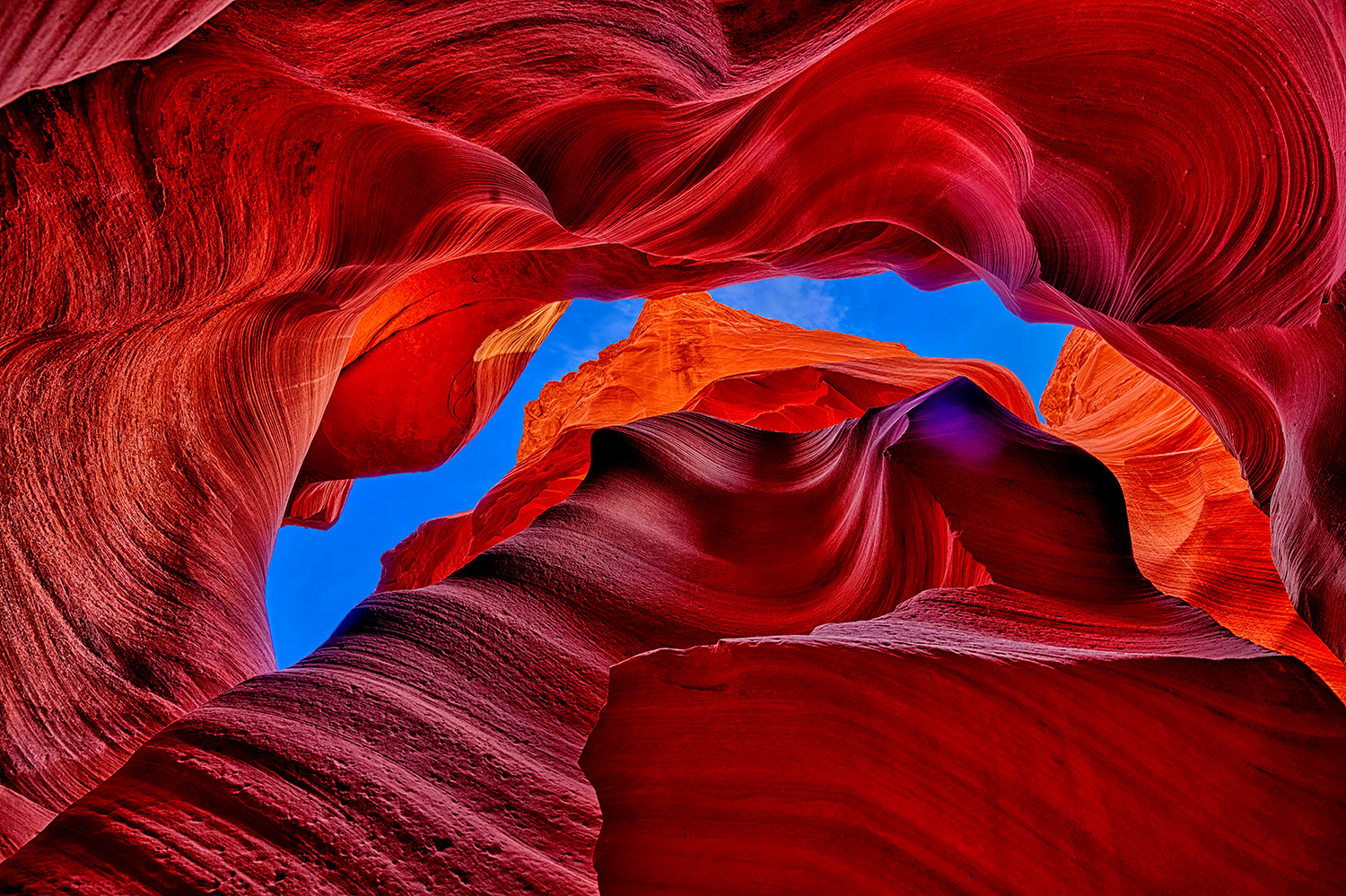 Fire Beneath the Sky in Antelope Canyon