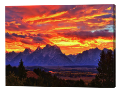 Fire in the Teton Sky Canvas Print